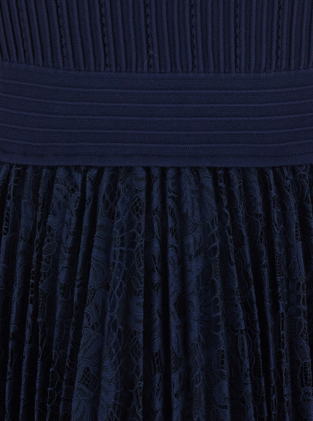 Blue Dress with Elastic Waist and Lace Design in Tech Fabric for Women Blu Polyester
