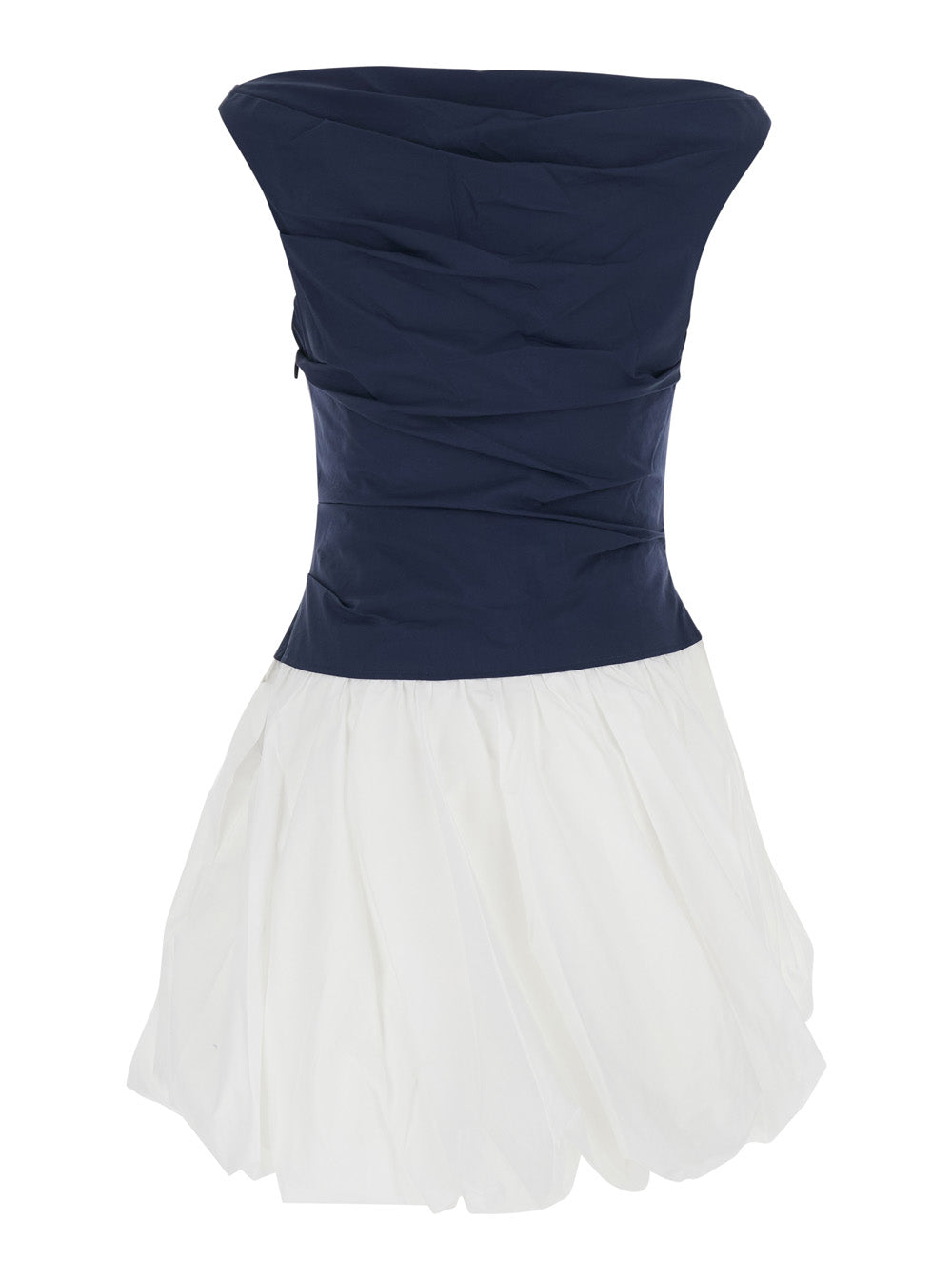 Mini Dress Salina With Boat Neckline And Balloon Skirt Multicolor Cotton Blend For Women