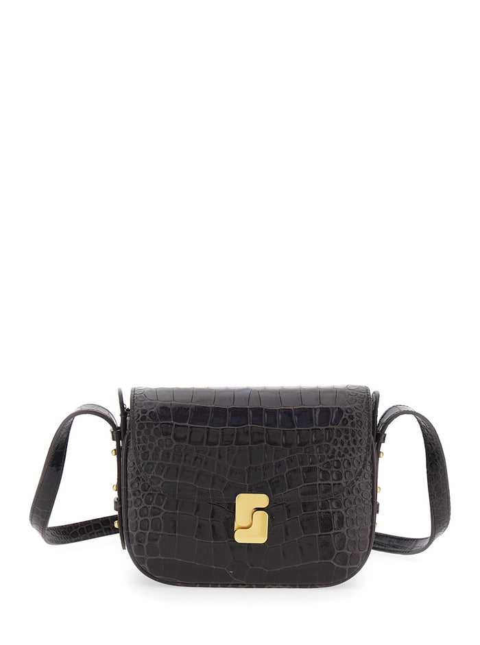 Shoulder Bag BELLISSIMA MINI with Brown Leather Details for Women Cow Crossbody