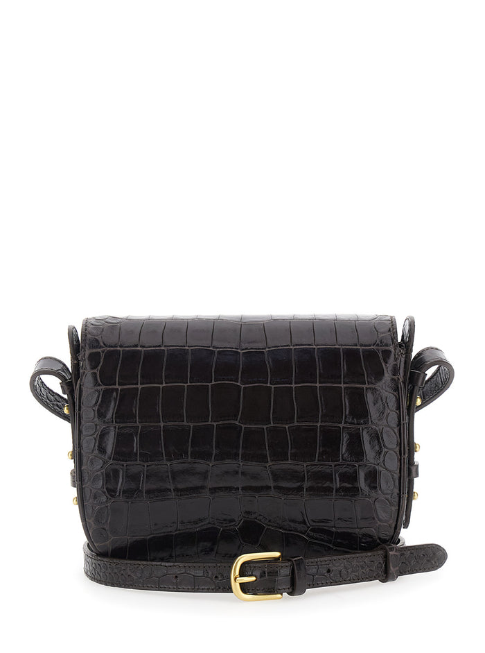 Shoulder Bag BELLISSIMA MINI with Brown Leather Details for Women Cow Crossbody
