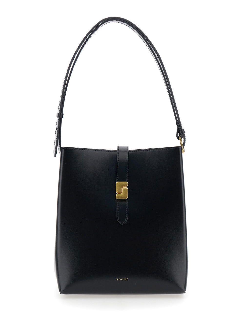 Shoulder Bag Bello With Black Leather Details Cow