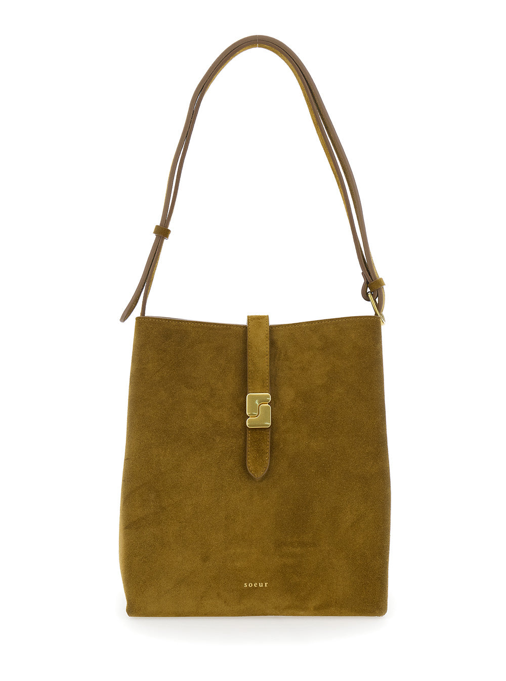 Shoulder Bag Bello With Brown Leather Handles For Women Lamb