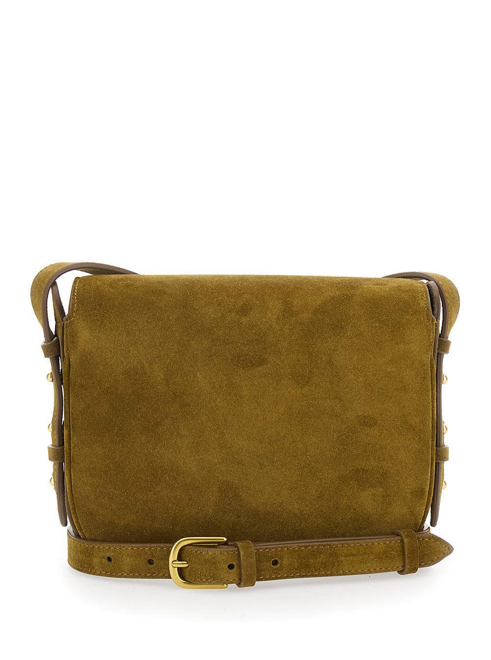 Shoulder Bag BELLISSIMA MINI with Flap Closure in Green Leather for Women Cow Crossbody