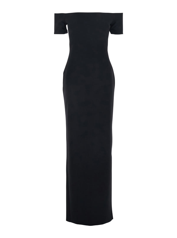 Dress Nile Off-Shoulder Black Polyester