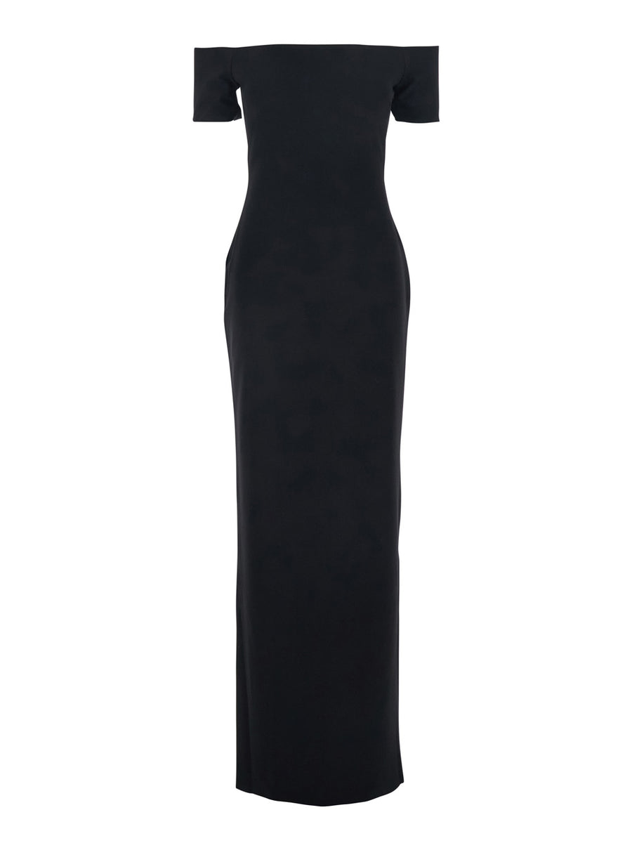 Dress Nile Off-Shoulder Black Polyester