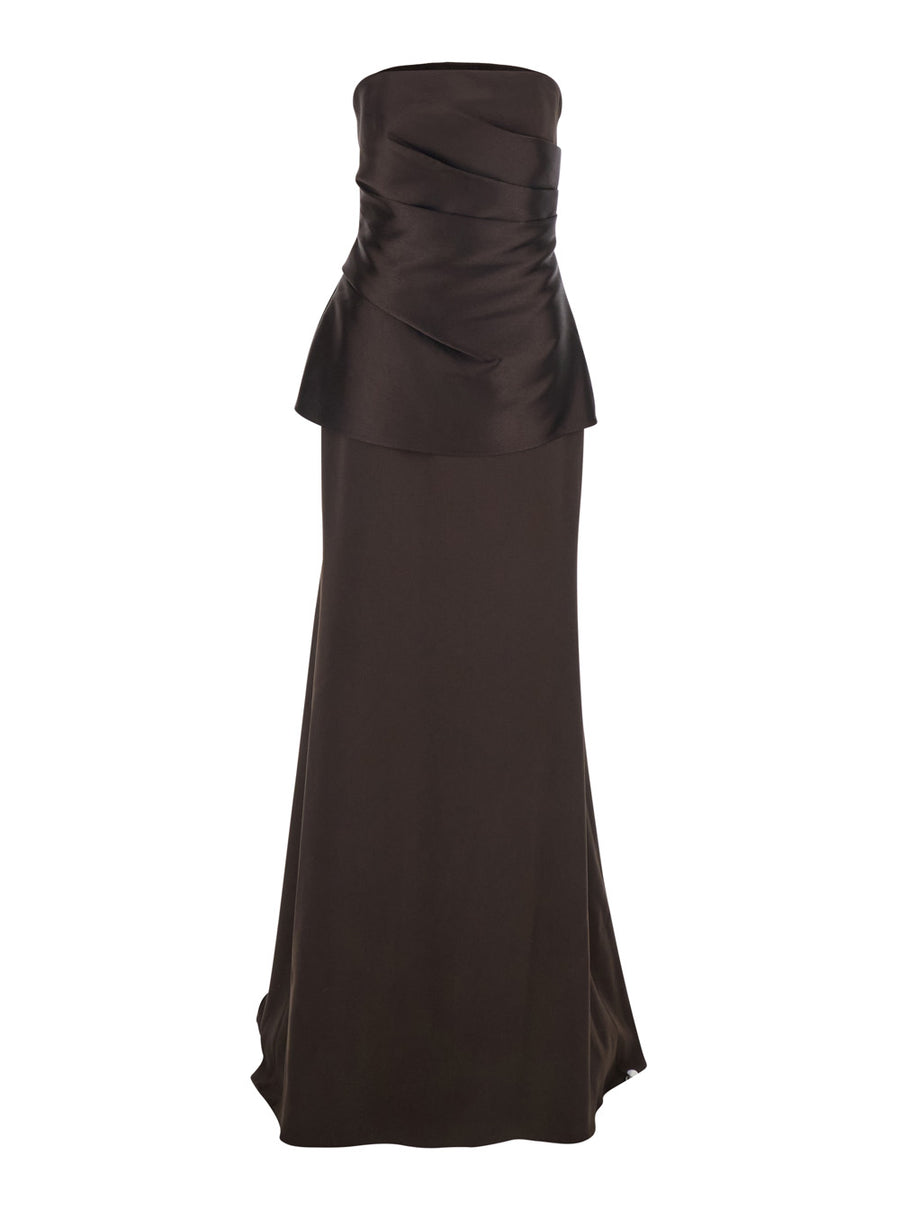 Maxi Dress Alia Brown Polyester
