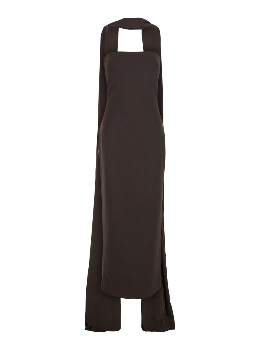 Dress Martine Midaxi Brown Polyester
