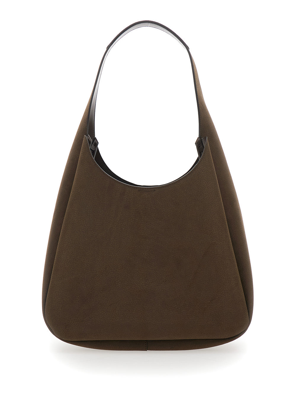 Shoulder Bag Maxi Logo with Suede Ecoleather Details Brown Women Polyamide