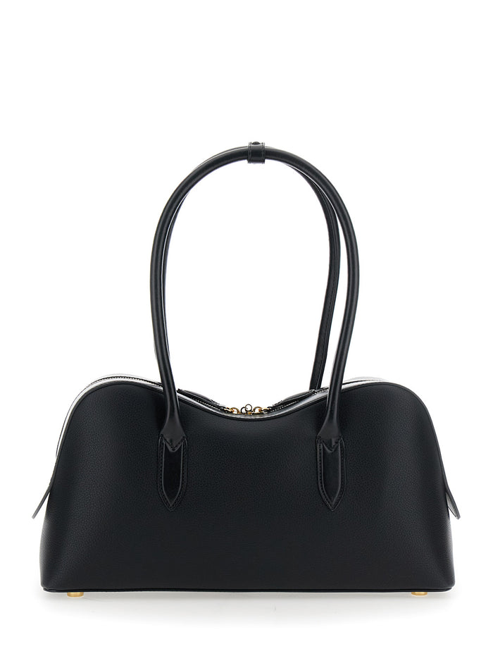 Handbag Ryder with Logo Padlock Detail and Two Top Handles in Black Ecoleather for Women Hemp Lyocell Hand Bags