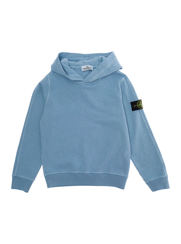 Crewneck Sweatshirt Light Blue Cotton Hoods & Sweatshirts