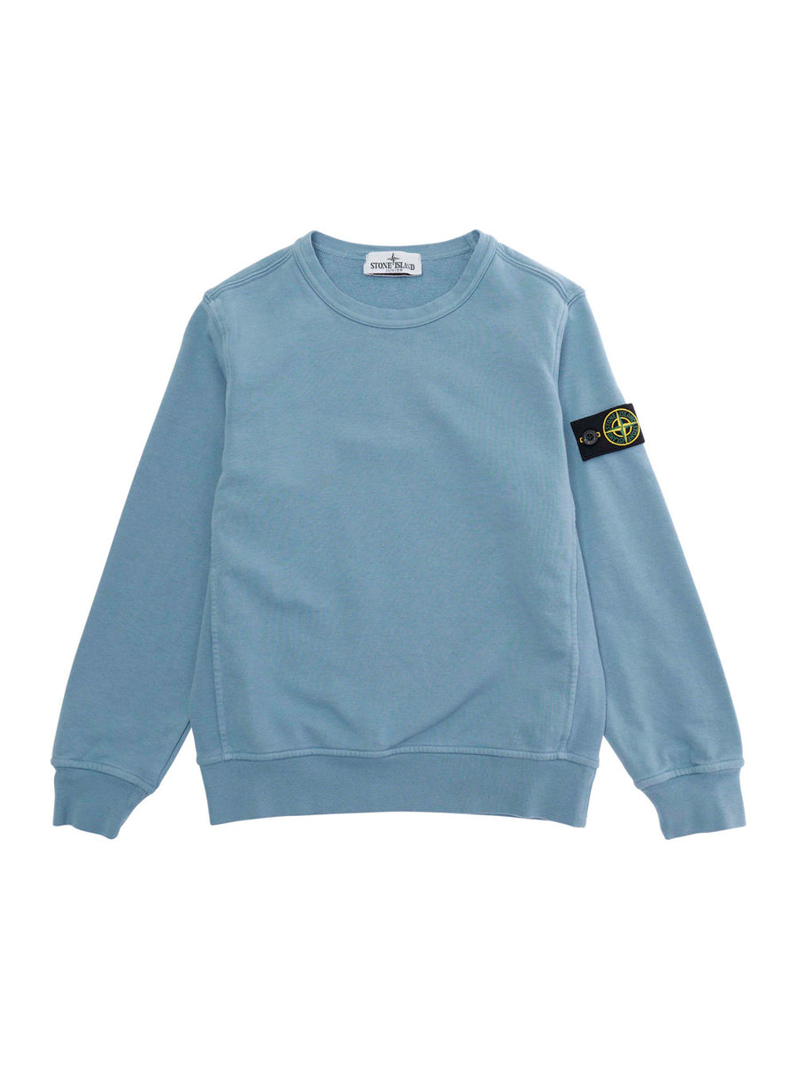 Sweatshirt Crewneck Blue Cotton Hoods & Sweatshirts