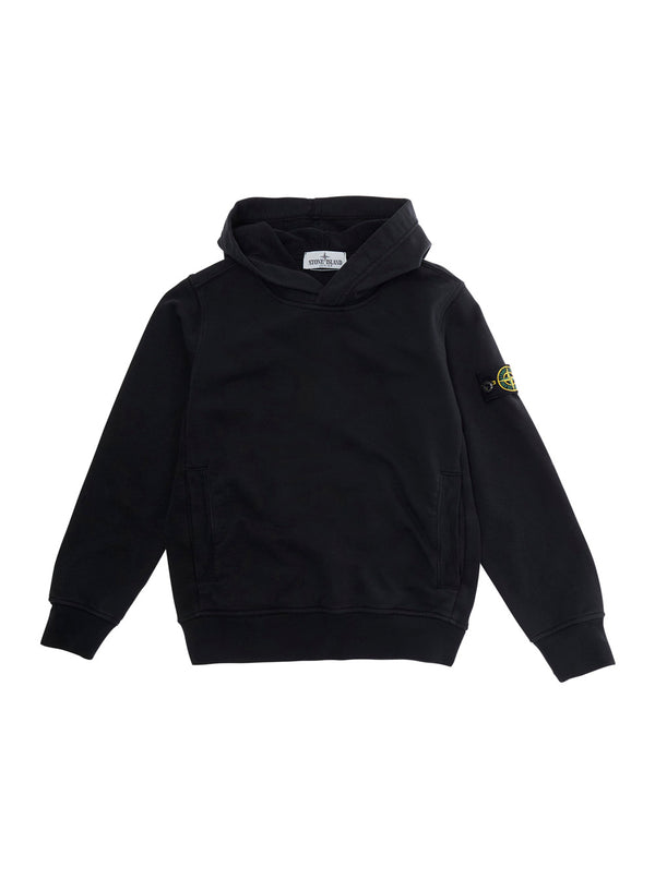 Hoodie For Kids Black Cotton Hoods & Sweatshirts