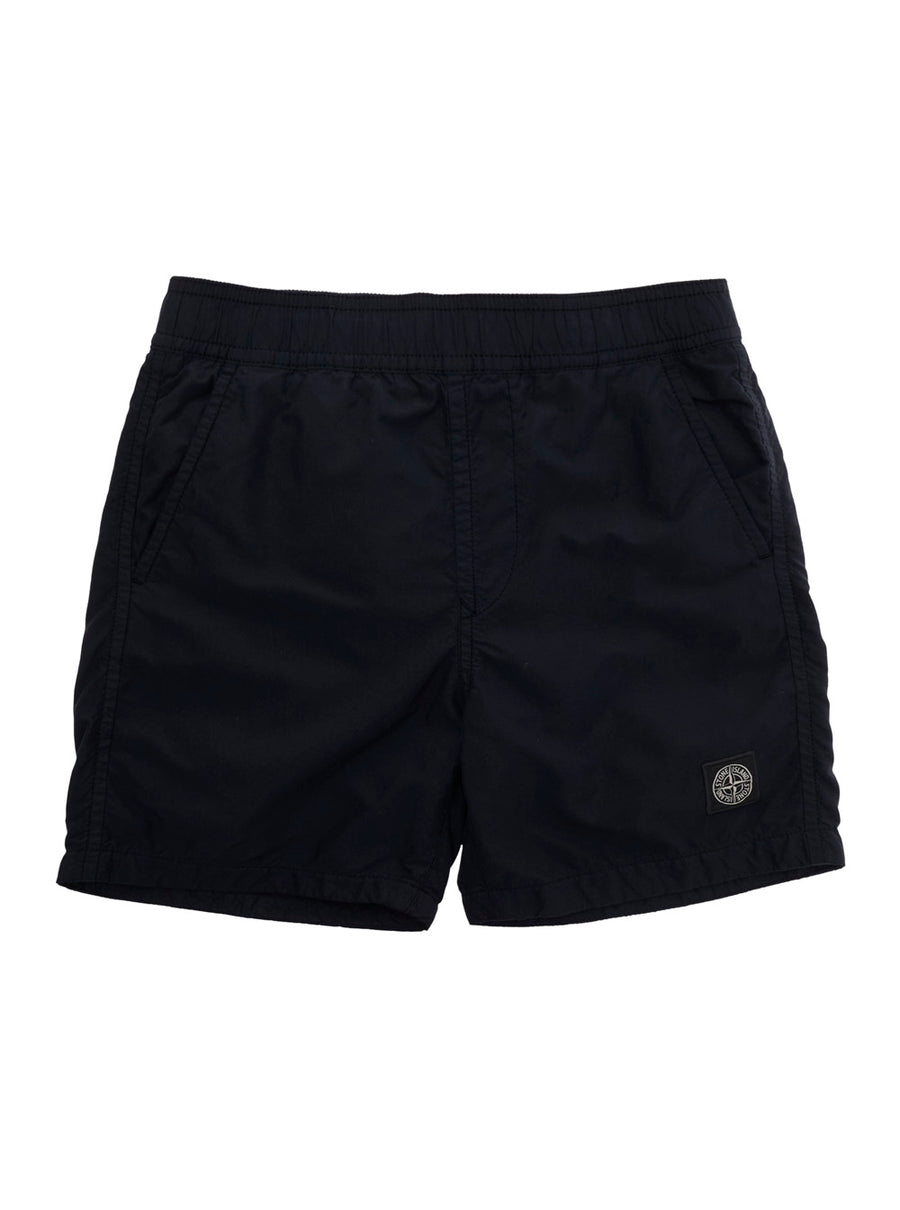 Shorts With Side Pockets Blue Polyamide