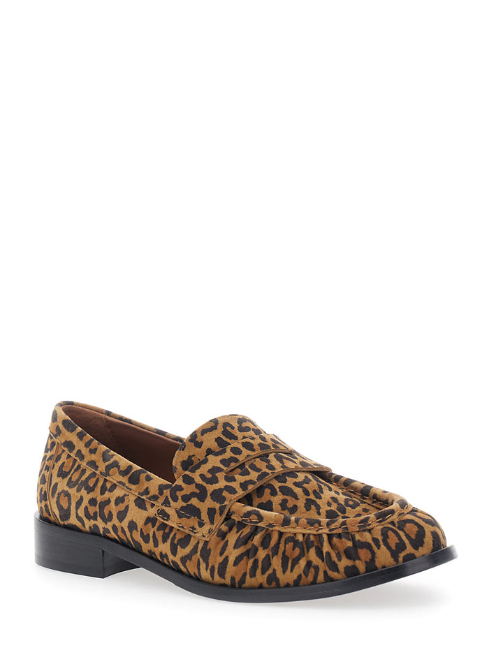 Loafers Revue Africa Brown With Rounded Toe Leather Women