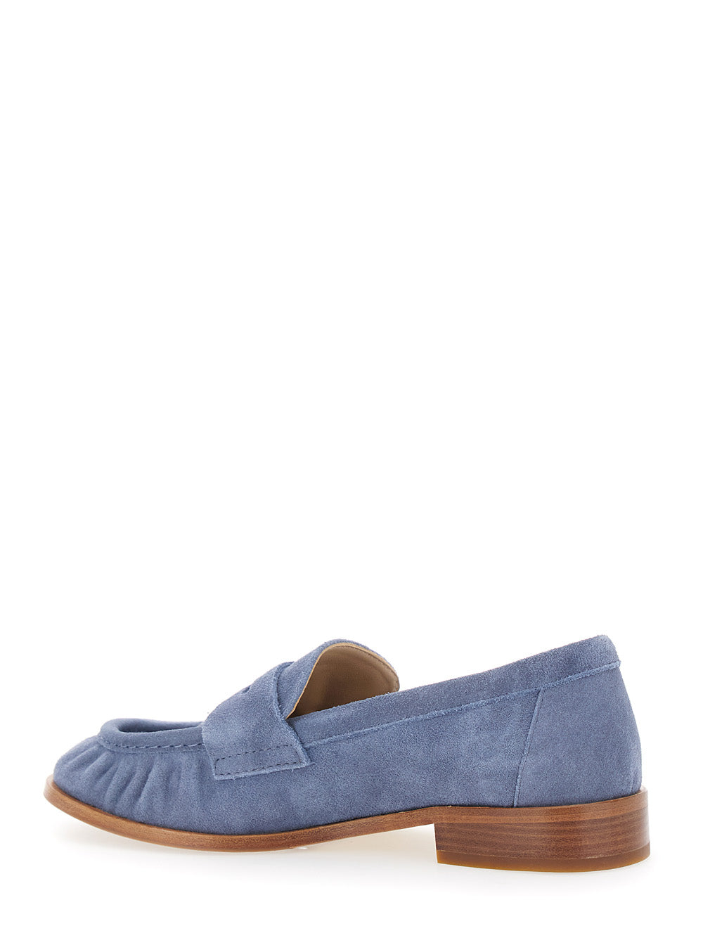 Loafers Blue with Rounded Toe Blu