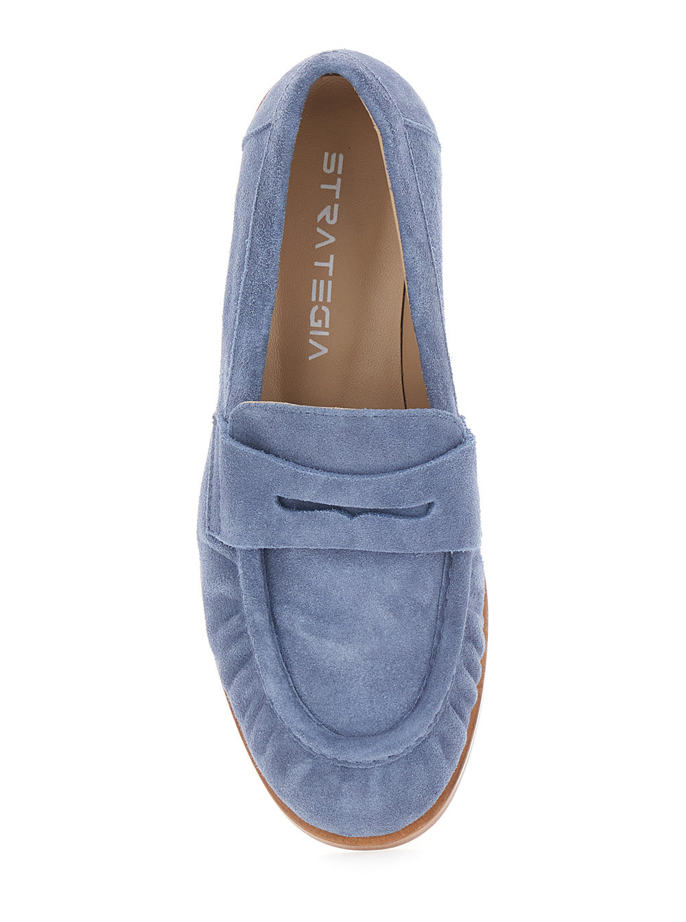 Loafers Blue with Rounded Toe Blu