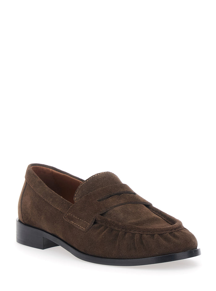 Revue Loafers Brown With Rounded Toe Leather Women