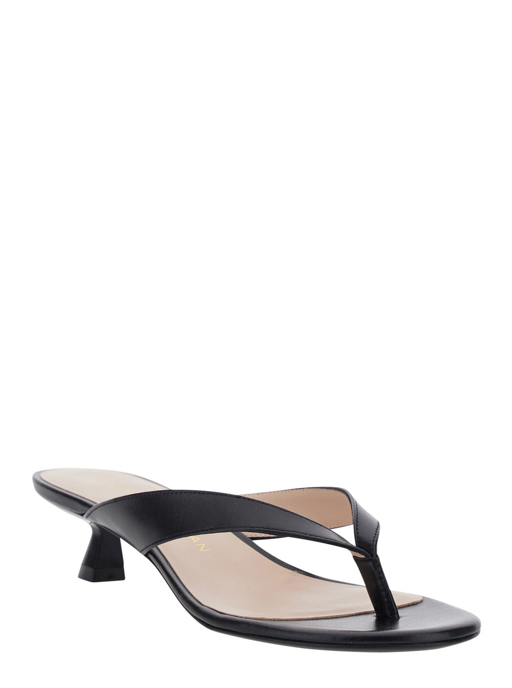 RIO SLEEK SANDAL Black with Slim Leather Details for Women Calf Flat Shoes
