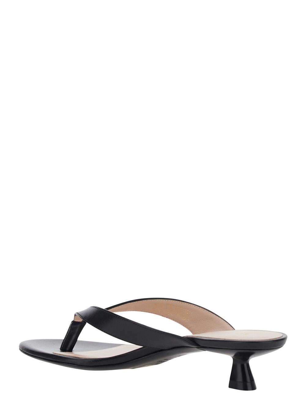 RIO SLEEK SANDAL Black with Slim Leather Details for Women Calf Flat Shoes