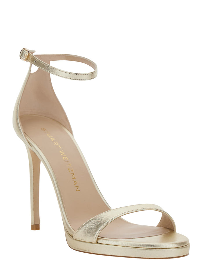 Metallic Leather NUDIST PLATFORM Heels Goat