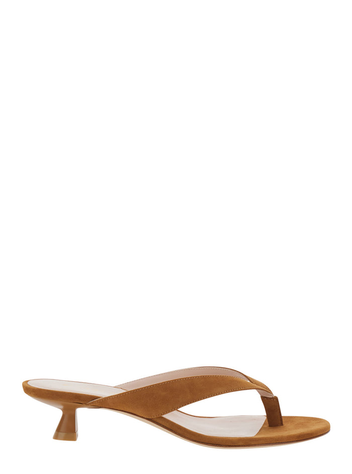 RIO SLEEK SANDAL - Brown with crisscross straps In leather Women Goat Flat Shoes
