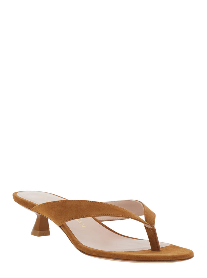 RIO SLEEK SANDAL - Brown with crisscross straps In leather Women Goat Flat Shoes