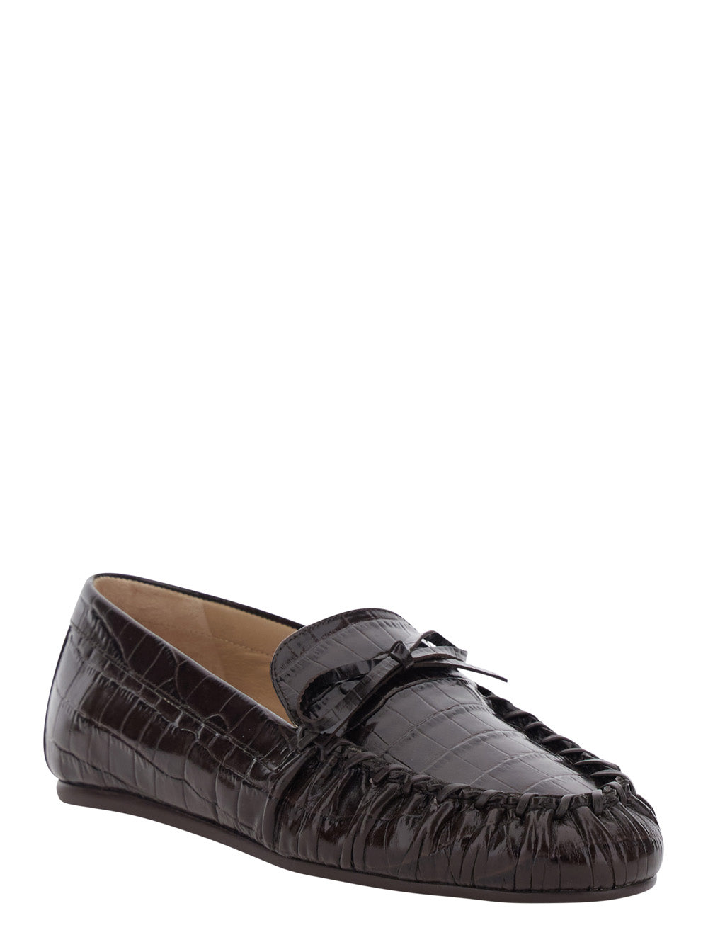 Loafers BRITT BOW LOAFER Brown with Leather for Women