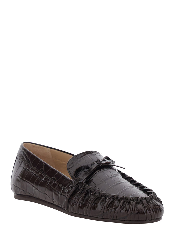 Loafers BRITT BOW LOAFER Brown with Leather for Women