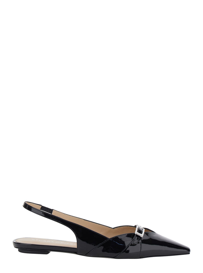 Ballet shoes GEORGIE SLINGBACK Black with Elegant Leather Detail for Women Ballerinas