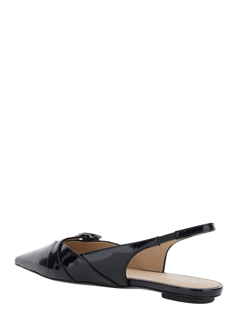 Ballet shoes GEORGIE SLINGBACK Black with Elegant Leather Detail for Women Ballerinas