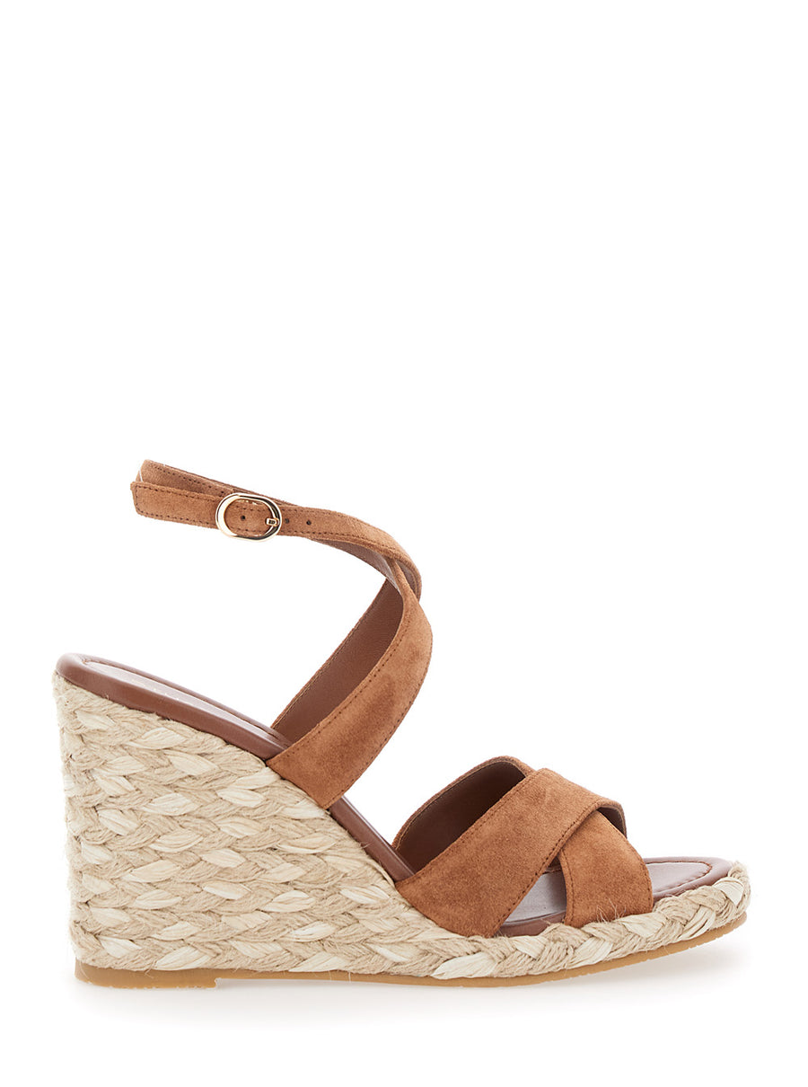 Wedge Sandals Aliyssa Brown Calf Leather