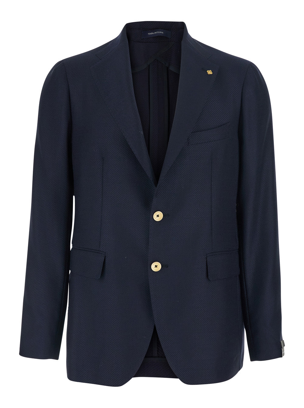 Single-Breasted Blue Jacket With Classic Design In Wool For Men Blu Virgin Polyamide Blazers