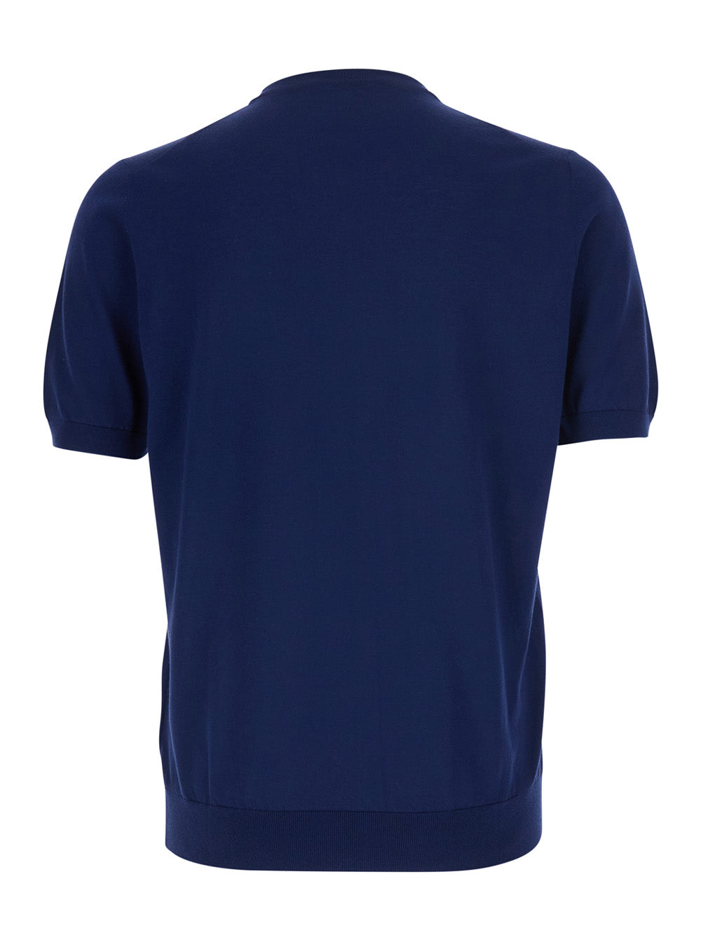Blue T-Shirt with Round Neck and Short Sleeves in Cotton for Men Blu Tshirts Polo Shirts
