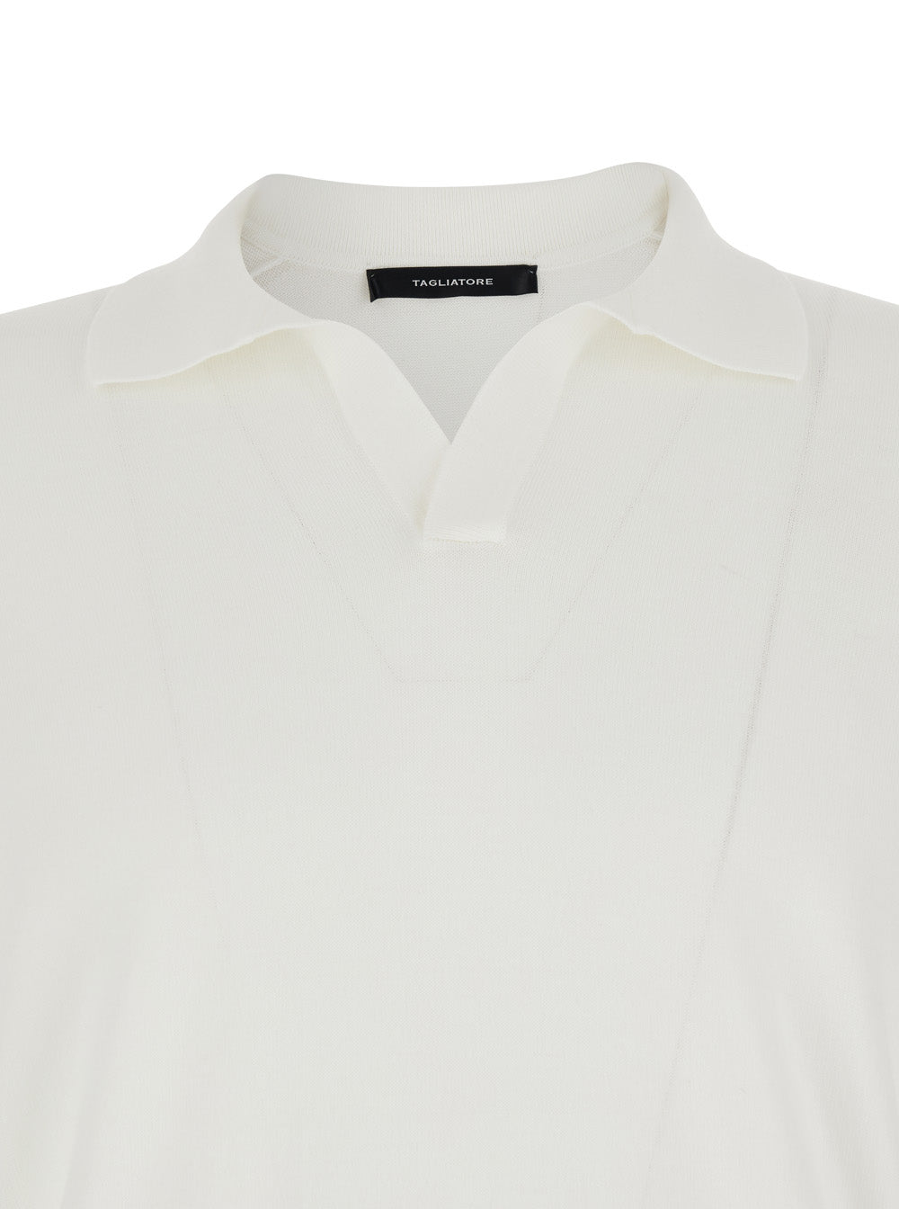 White Polo with Open Collar and Short Sleeves in Cotton for Men Tshirts Shirts