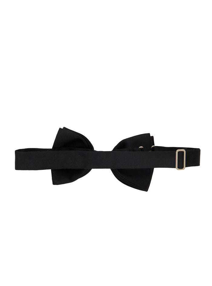 Black Bow Tie With Pre-Tied Design Cotton For Men Papillon And Ties