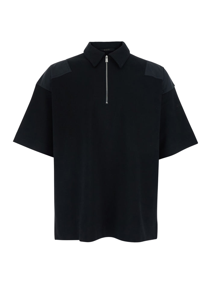 Black T-Shirt TELEMO with Round Neck and Short Sleeves for Men Tshirts Polo Shirts