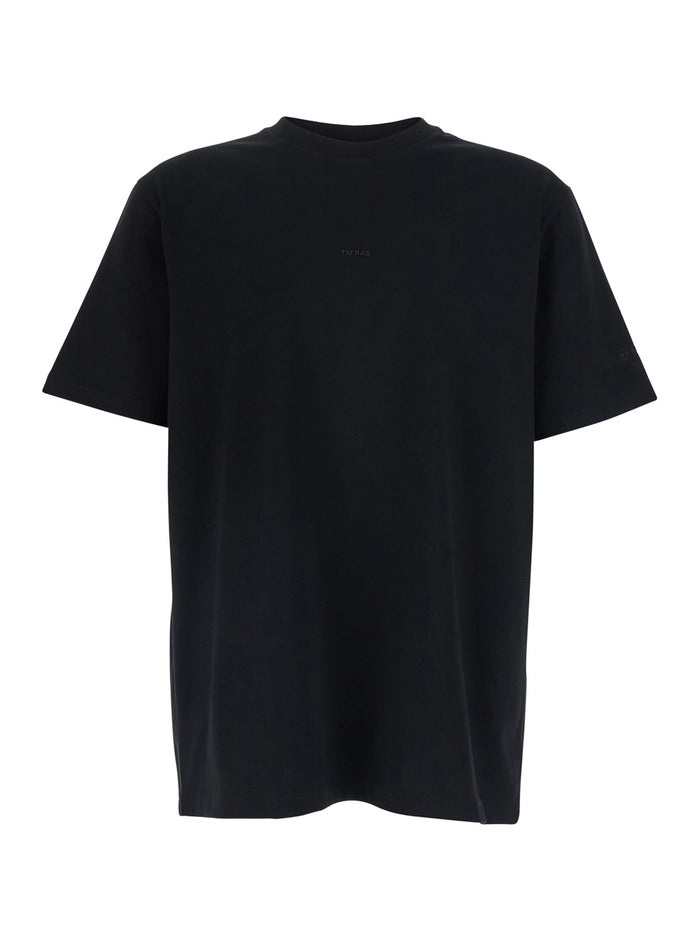Black T-Shirt NISO with Round Neck and Short Sleeves for Men Tshirts Polo Shirts
