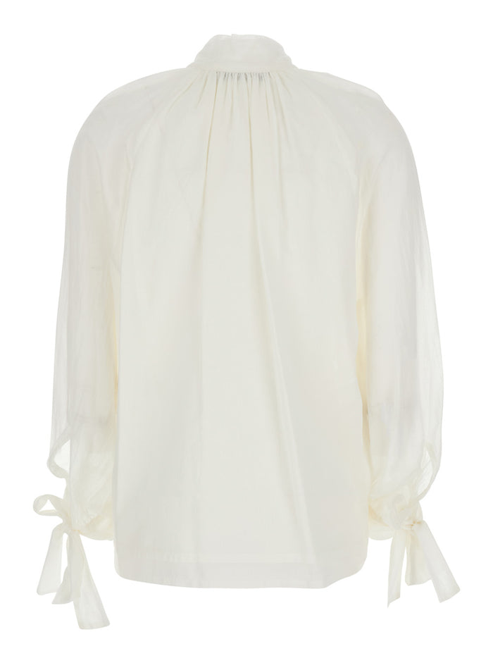 PASCAL White Classic Collar Cotton Shirt for Women And Blouses
