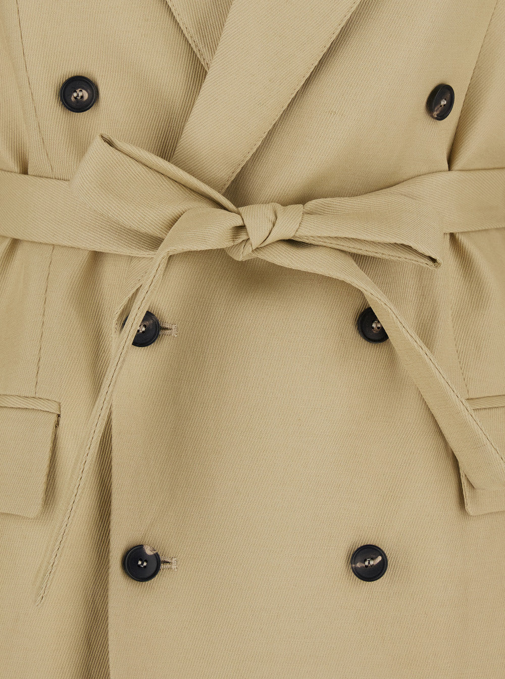 Double-breasted jacket with peak revers in tech fabric beige women Viscose Linen Blazers