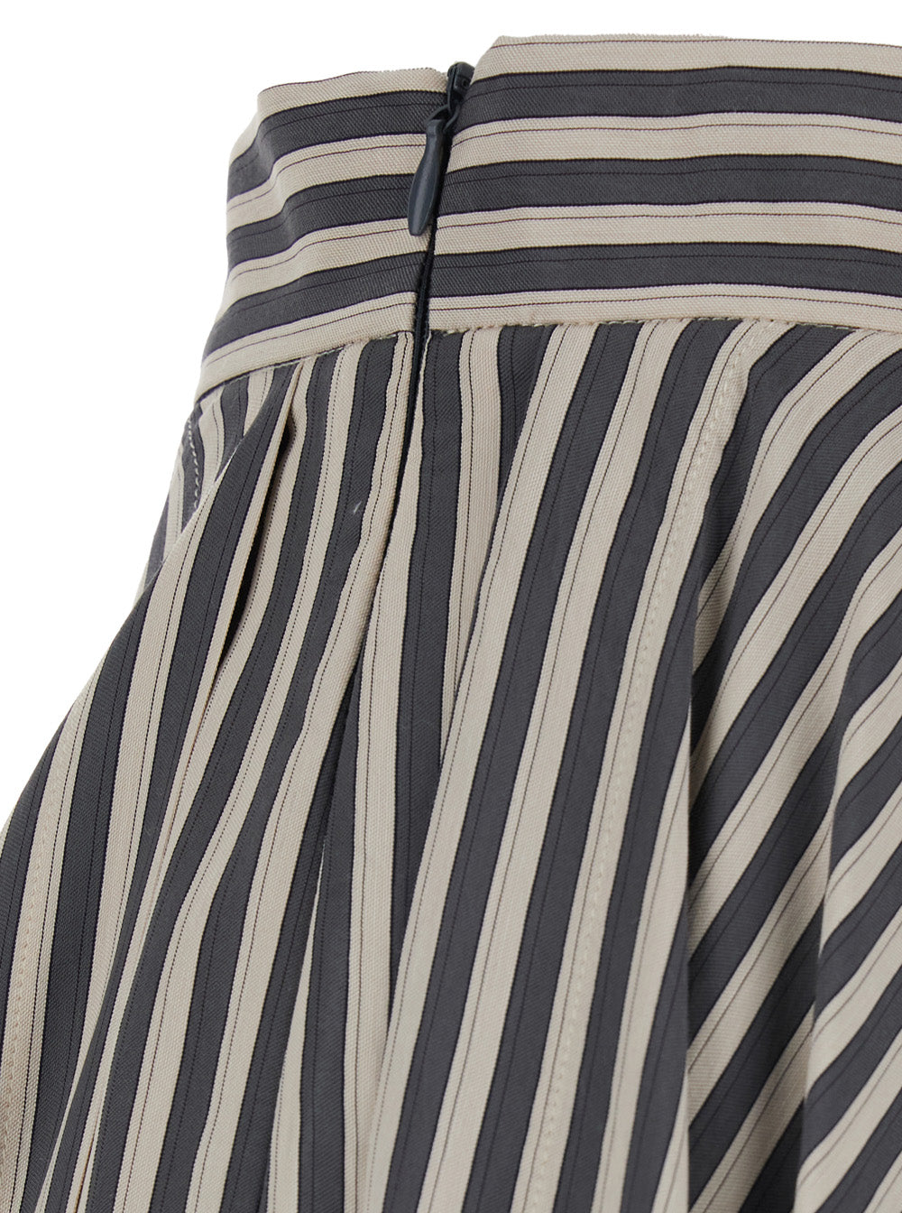 Gray Asymmetrical Skirt with Striped Viscose for Women Grey Polyamide