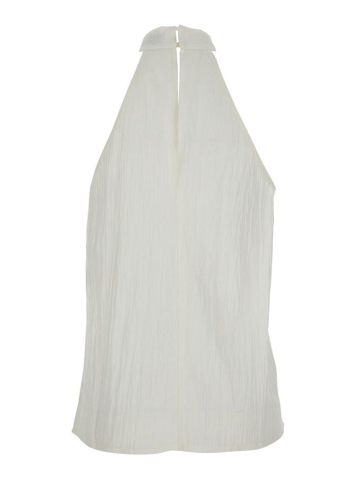 Top INCA STR with White Details in Cotton and Polyamide for Women Tops