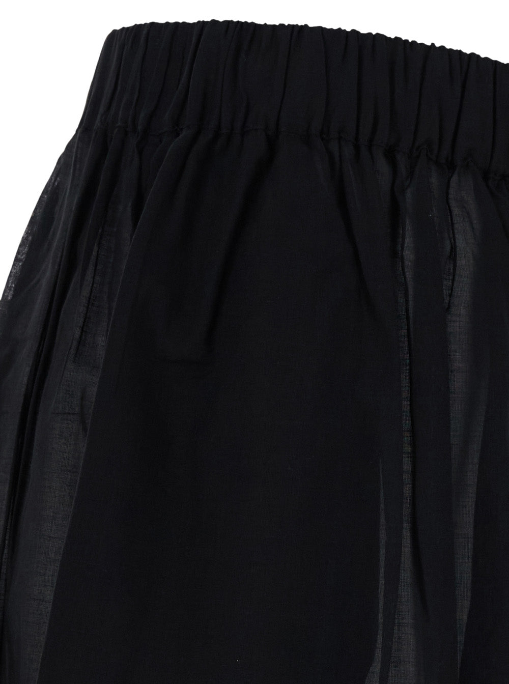 Noor Pants Tied Up Maxi Black With Front Closure And Drawstring Waist Tech Fabric Women Trousers