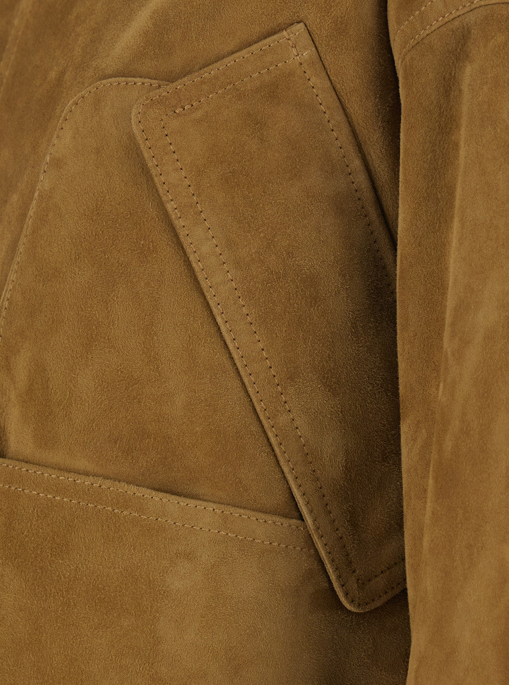 Brown Suede High Collar Jacket with Logo Patch on the Back for Women Lamb Outerwear