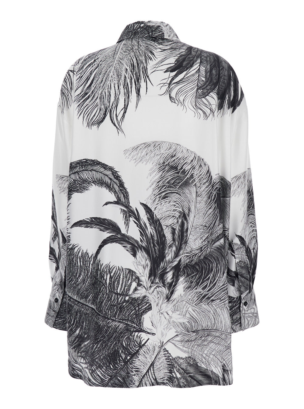 Multicolor Classic Collar Shirt with All-Over Print in silk for Women And Blouses