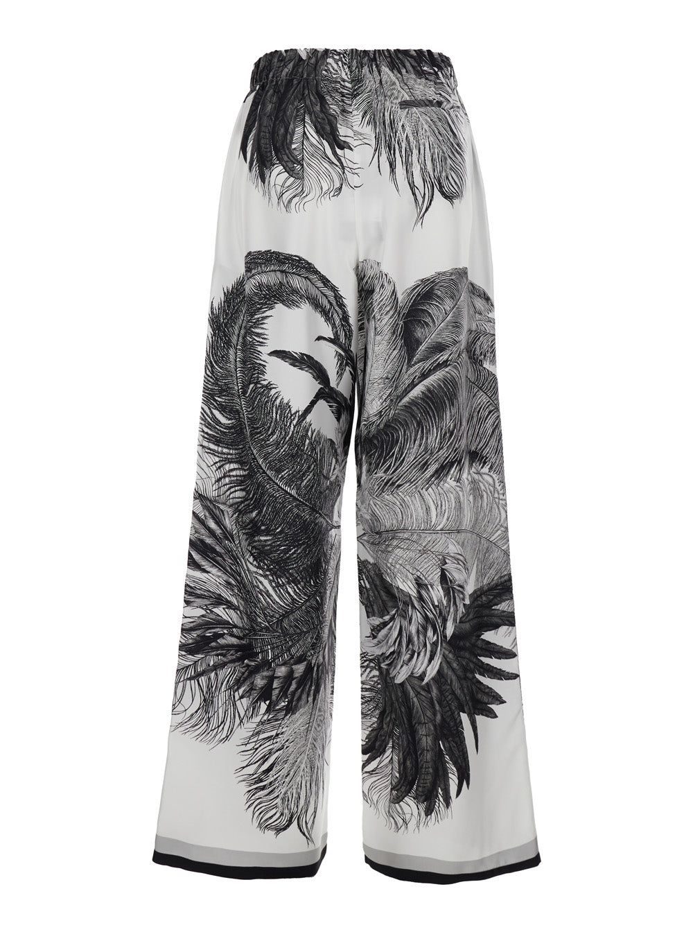 Multicolor Pants with elasticated waistband in silk for Women Trousers