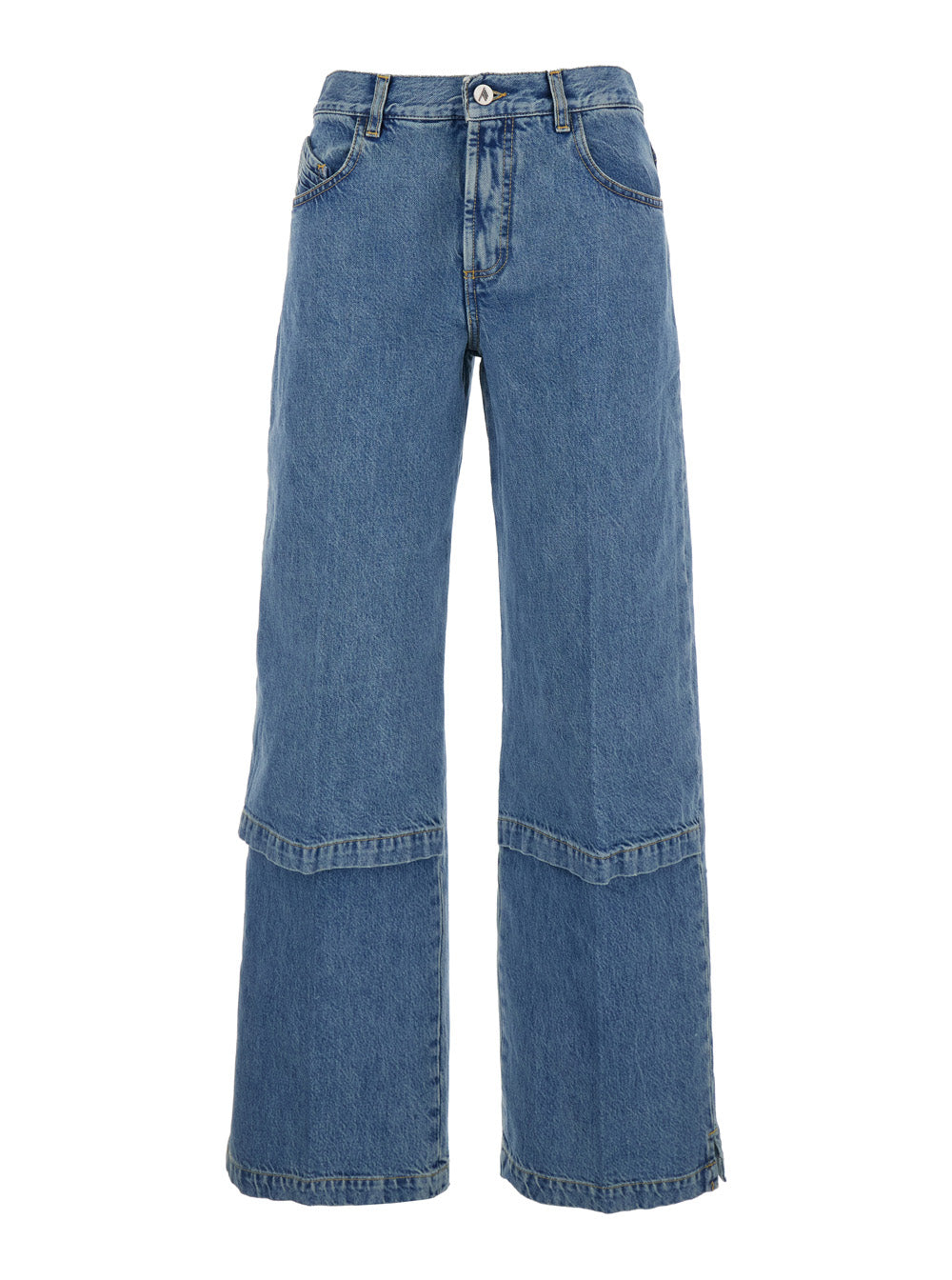 Blue Denim Jeans with Logo Detail on Pocket and Patch Back for Women Blu Cotton