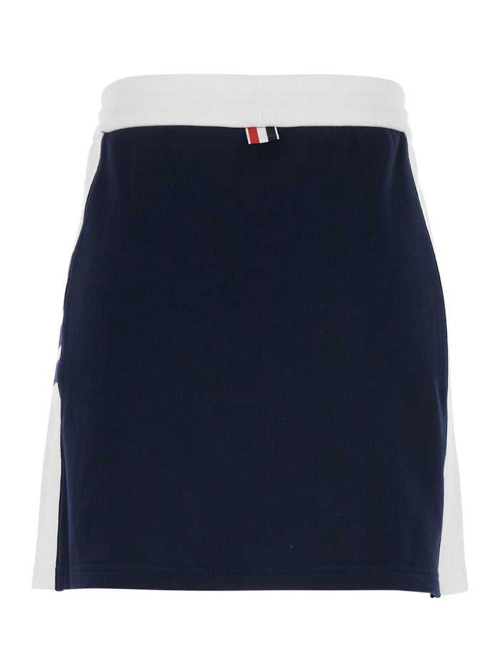Dress Classic 4 Bar with Elasticated Waist and Drawstring 4Bar Logo on the Side in Blue Cotton for Women Blu Skirt
