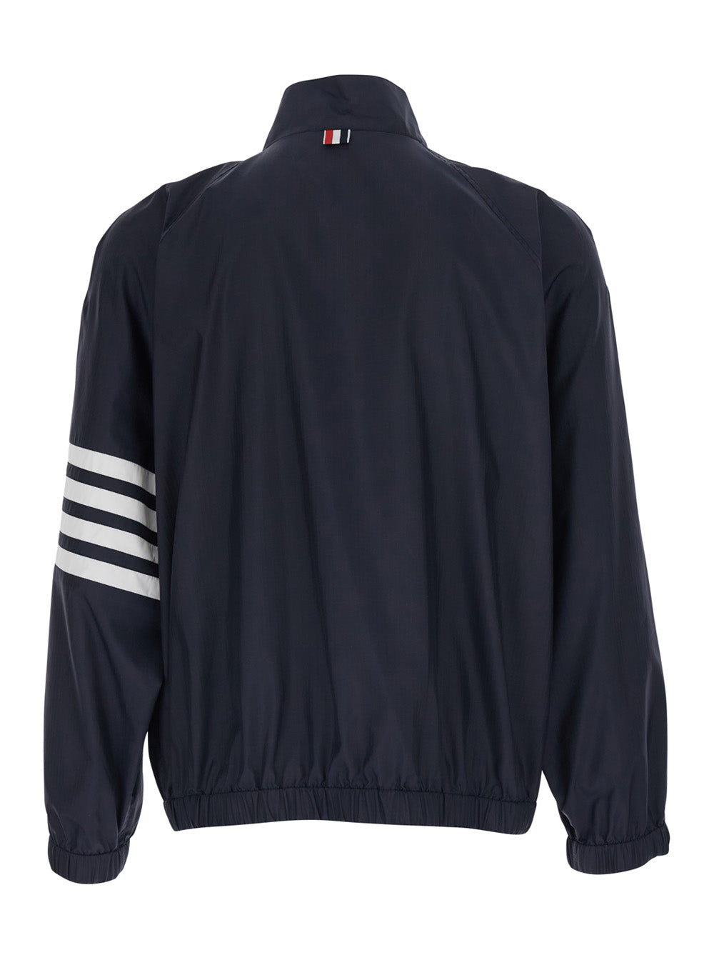 Blue Sweatshirt ZIP FRONT RAGLAN TRACK JACKET W- 4 BAR IN SHINY RIPSTOP with Closure and Sleeves Blu Sweatshirts