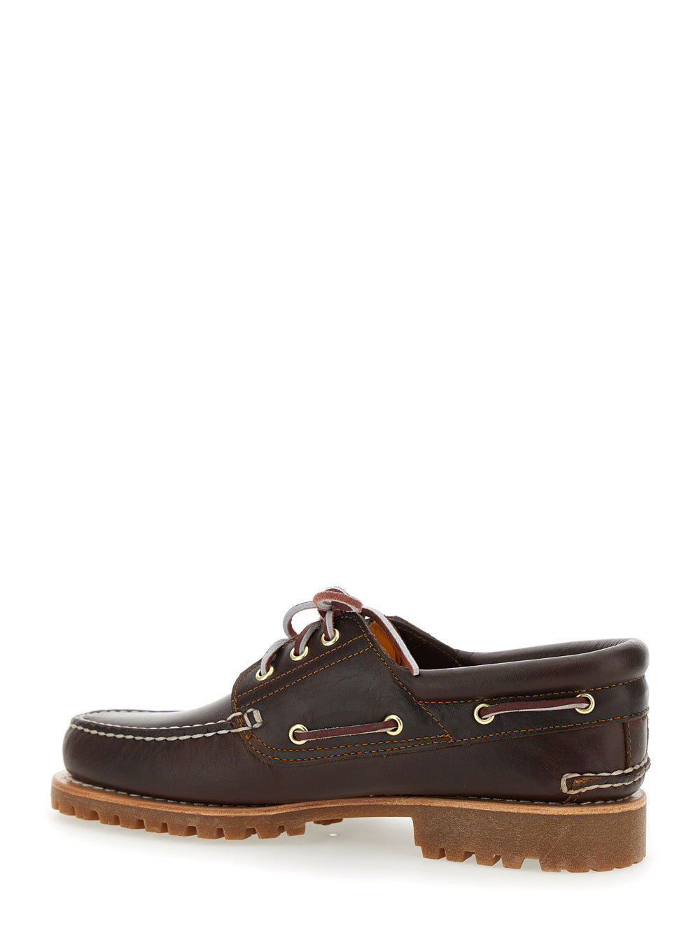 Brown Loafers With Embossed Logo On The Side And Low Block Heel Leather Man