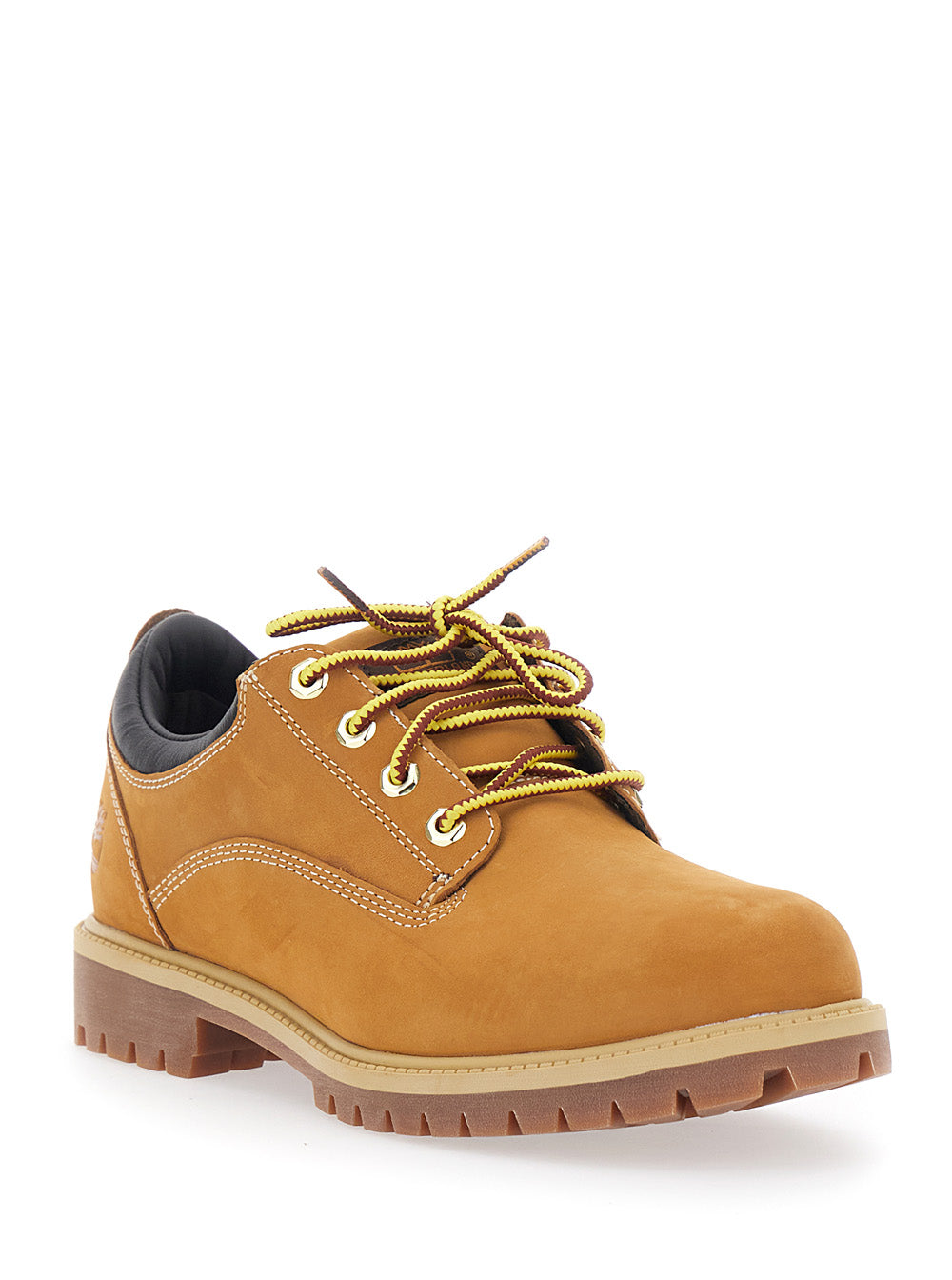 Lace-Up Ankle Boots with Two-Tone Laces and Logo Embossed on the Side in Beige Leather for Men Lace Shoes